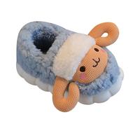 Generisch /Niñas grandes lindas zapatillas de felpa interior hogar cálido bebé anti cierre flock zapatos zapatillas de fieltro 37, azul, 30.5 EU