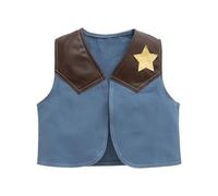 Generisch Niño Bebé Niños Sin Mangas Western Cowboy Para Cosplay Tops Vacaciones Abrigo, azul, 4-5 años