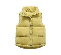 Generisch Niño Niña Chaleco Fuzzy Sin Mangas Abrigo Ropa Exterior Bolsillos Pioneer, amarillo, 2-3 años