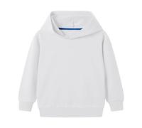 Generisch Niño/niña, primavera/, con capucha, manga larga, monocolor, sudadera, vida cotidiana, escuela, ropa deportiva, sudadera 140, Blanco, 3 años