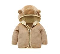 Generisch Niños 1 Año Invierno A Prueba de Viento Abrigo con Capucha Chaqueta Ropa de abrigo Cálida Bata Médico Niños 140, marrón, 6-12 meses