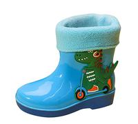 Generisch Niños Bebé Suave Y Cálido Zapatos Dinosaurios Botas de lluvia impermeables Zapatos seguros Zapatos de bebé 23 24 Niño, azul celeste, 28.5 Little Kids