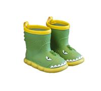 Generisch Niños lindos dinosaurios suela suave botas de lluvia bebé botas de agua botas de nieve niños cálidas, verde, 28 EU