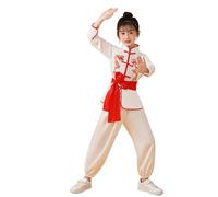 Generisch Niños Niñas Chino Entrenamiento Uniformes Artes Tradicionales Wing Chun Trajes, Blanco, 7-8 años