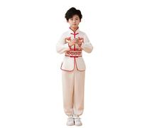 Generisch Niños Niñas Chino Traje Uniformes Entrenamiento Artes Tradicionales Wing Chun Trajes, Blanco, 7-8 años