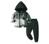 Generisch Niños Niños Casual Letra Impreso Manga Larga Sudadera Sudadera Chándal Jogger Pantalones de Chándal Unisex 2119 PC Sweatsuit Set Dos Piezas Niños, verde, 5-6 años