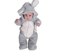 Generisch Niños Vestidos Niño 1 Año Niño Bebé Niña Invierno Lindo Oreja Polar Mono Mono Pijama Caliente Outwear Triángulo Pañuelo Niño, gris, 6-12 meses