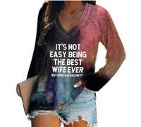 Generisch No es fácil ser la mejor esposa de todos los tiempos camiseta de manga larga "Mejor esposa de todos los tiempos", medianoche., M