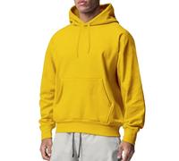 Generisch #Nombre? Carta de invierno talla grande suelto sudadera con capucha suéter top blusa abrigo es sudadera hombre, amarillo, M