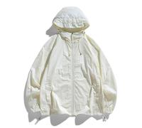 Generisch Novedades 2026 Chaqueta cortavientos ligera para exteriores, chaqueta de sol transpirable, sensación cómoda para viajar, senderismo y ocio., Blanco, M