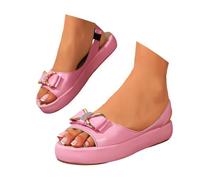 Generisch Novedades 2027 Elegantes sandalias veraniegas con lazo, plantilla suave y transpirable Suela de goma ligera y antideslizante para una vida diaria cómoda, Rosa., 35 EU