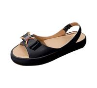 Generisch Novedades 2027 Elegantes sandalias veraniegas con lazo, plantilla suave y transpirable Suela de goma ligera y antideslizante para una vida diaria cómoda, Negro , 38 EU