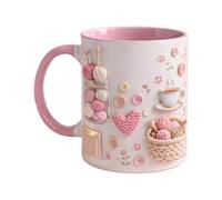 Generisch Novelty Coffee Mug, Funny Ceramic Coffee Mug, 350 ml Ceramic Crochet Style Decorative Water Cup for Hot and Cold Drinks, Novelty Design Function for Daily Use and Desk Display, Tea, Milk Use