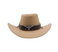 Generisch Nuestro sombrero de bolos grande y pequeño estilo jazz de granja para cosplay, sudadera con capucha, beige, M