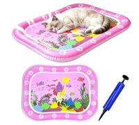Generisch Nueva esterilla de agua para gatos, resistente a los arañazos, para gatos, piscina para gatos, felinos y gatos, con bomba de bicicleta, mantener a las mascotas frescas, juguete interactivo