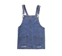 Generisch Nueva falda de tirantes vaquero 2026 primavera/verano vestido de tirantes de moda, vestido largo de bebé, azul, 6-7 años