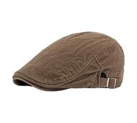 Generisch Nueva gorra de lengua para hombre en otoño e invierno, gorra de pintor retro británica, gorra casual hacia adelante, parte delantera y trasera se puede combinar con un par de pana, café