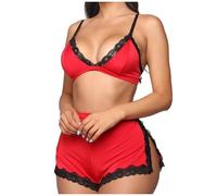 Generisch Nueva ropa interior sexy para mujer en el sentido del pijama en casa, pijama de tres piezas, RD1., S
