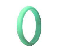 Generisch Nuevo anillo de silicona de 2,7 mm para hombres y mujeres, anillo de silicona, cinturón de anillo de pareja con dos anillos (verde menta, G)
