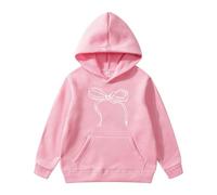 Generisch Nuevo ChKids Sudadera con capucha de manga larga pajarita impresa, Rosa., 13-14Years
