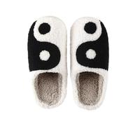 Generisch Nuevo Cómodo Hogar Taiji Cálido Invierno Algodón Pantuflas Pareja Hombres Y Mujeres Fondo Grueso Suave Zapatos Engrosados No Slip Zapatos Hombres 42 Invierno, Negro , 40 EU