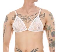 Generisch Nuevo sujetador femenino Gay Sexo Ropa Interior Encaje Ropa Interior Conjunto, Blanco, L