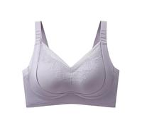 Generisch Nuevo Sujetador sin costuras con copas firmes sin aros para los senos colgantes, ajustable cómodo para todos, Color lila claro., L