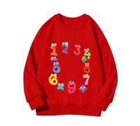 Generisch Number Day Girls and Boys Kids Sweatshirts Fun Colorful Numbers Suéter barato Adolescentes Niñas, rojo, 6-7 años