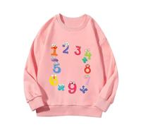 Generisch Number Day Girls and Boys Kids Sweatshirts Fun Colorful Numbers Suéter barato Adolescentes Niñas, Rosa., 6-7 años