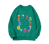 Generisch Number Day Girls and Boys Kids Sweatshirts Fun Colorful Numbers Suéter barato Adolescentes Niñas, verde, 10-11 años