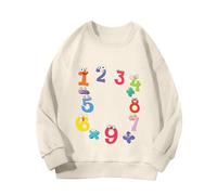 Generisch Number Day Girls and Boys Kids Sweatshirts Fun Colorful Numbers Suéter barato Adolescentes Niñas, beige, 3-4 años