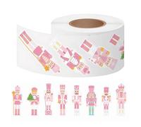 Generisch Nutcracker - Papel, 1,18 x 0,59 pulgadas Craft Decal Set Christmas-Themed | Self-Adhesive Decorative Label Roll, Holiday Scrapbook Sticker for Laptop, Journals, Water Bottles, Gift Wrapping