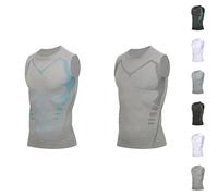 Generisch Nuvraa V2 Camiseta de Compresión V Boost Shapewear Shirt para Hombre, Ionic Shaping Shirt para Hombres para un Cuerpo Perfecto, gris, M