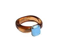 Generisch O Anillos Junta Sanitaria Colorido Acrílico Rhinestone Anillo para Mujeres Lindo Accesorios de Traje Anillos Indios, talla única, Resina, Sin piedras preciosas