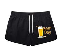 Generisch Oktoberfest - Bañador para hombre con estampado deportivo, informal, 3 bañadores, para natación, surf, chaleco de buceo para hombre, Negro , S