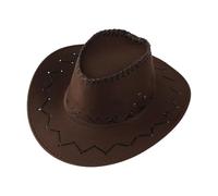 Generisch Oktoberfest Sombrero de vaquero para hombre, ante sintético, para fiestas temáticas, disfraces, disfraces, Halloween, bufanda de lana para niño, Kaffee4, talla única