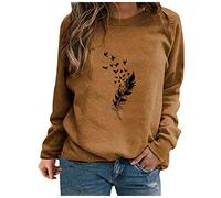 Generisch Ollas suéter con blusa de manga a presión invierno largo mujer blusa casual mujer para mujer Hawaii gafas, café, XXL