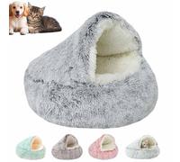 Generisch Olvys Cozy Cocoon Pet Bed for Dogs, Olvys Dog Bed with Hood, Cama para perros pequeños con cueva cubierta, cama para mascotas pequeñas medianas y grandes (gris, XXL)