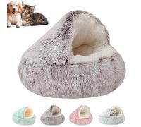Generisch Olvys Cozy Cocoon Pet Bed for Dogs, Olvys Dog Bed with Hood, Cama para perros pequeños con cueva cubierta, cama para mascotas de tamaño pequeño, mediano y grande (café, L)