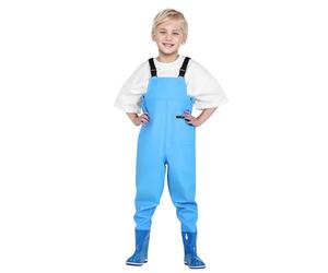 Generisch One Catch The Sea - Traje de agua de arena para niños, pantalones de lluvia, pantalones impermeables con botas, azul celeste, 14-15 años