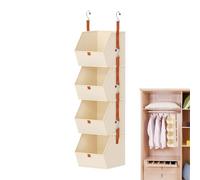 Generisch Organizador de almacenamiento para puerta, organizador de juguetes de 4 niveles, cajas de almacenamiento de tela, para apartamento, dormitorio, oficina, zapatos, bolsos, toallas, juguetes