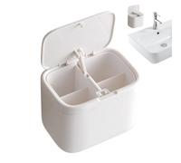 Generisch Organizador de baño - Recipiente a prueba de polvo de 4 compartimentos - Dispensador de almohadilla de algodón -- para mesa, dormitorio, baño, tocador, , pinzas para el pelo