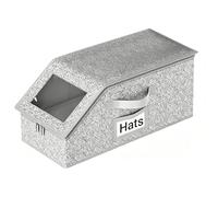 Generisch Organizador de gorras de béisbol, recipiente apilable con tapa de ventana transparente, contenedor para sombreros | Adecuado para garaje, armario, armario, habitación de estudiantes