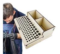 Generisch Organizador de herramientas de trabajo de cuero, soporte de madera profesional con 2 golpes y 103 agujeros, de almacenamiento de madera para herramientas, de herramientas de madera