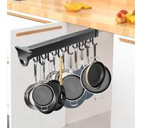 Generisch Organizador extensible con ganchos ajustables para utensilios de mesa, ideal para soup, pans, leche, espátulas (36 cm, 12 ganchos)