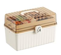 Generisch Organizador para medicina familiar, caja de medicamentos transparente, almacenamiento de medicamentos portátil, caja plegable de tres capas