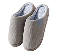 Generisch Otoño e invierno en casa zapatillas suaves informales cómodas y cálidas zapatillas de hombre zapatillas impermeables de un solo color par de zapatillas de algodón zapatos abiertos regalos de