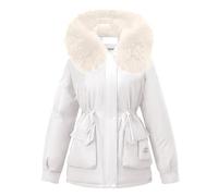 Generisch Overcomes Chaqueta de forro polar de invierno para mujer, ropa de trabajo de algodón y abrigos, Blanco, XXL