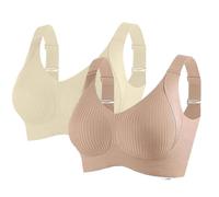Generisch Pack de 2 sujetadores para mujer sin aros, push up, sin costuras, copas completas, suaves y cómodas, sujetadores fuertes para sentirse bien, sujetadores ajustables, Borrar, L