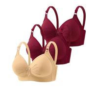 Generisch Pack de 3 sujetadores para mujer sin aros, push-up, pechos grandes, agarre fuerte, suave, cómodo, sujetador completo, sujetador de apoyo contra la reducción del pecho, sujetador clásico